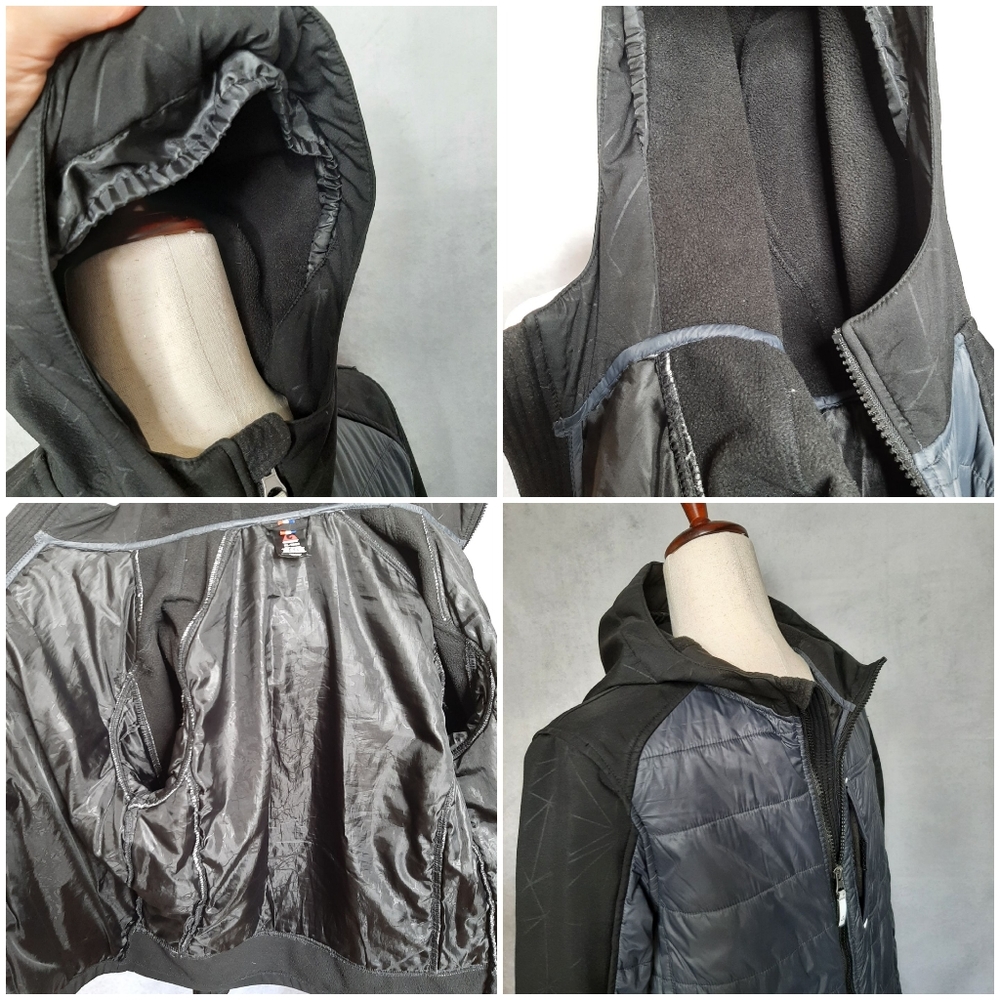 Gerry Black & Gray Boys XL Quilted Hooded Jacket with zipper - Picture 8 of 9